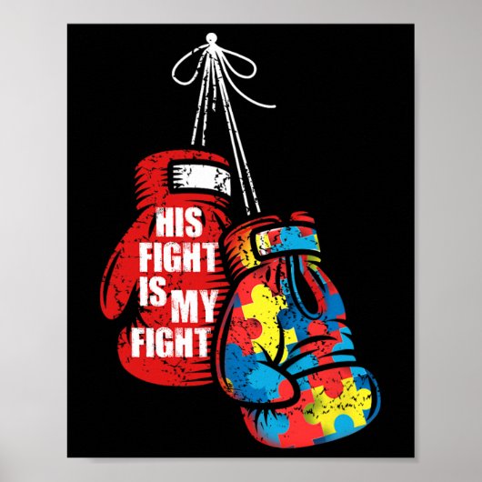 Poster Son Combat Est Ma Boxe Fight Sensibilisation sur l (Devant)