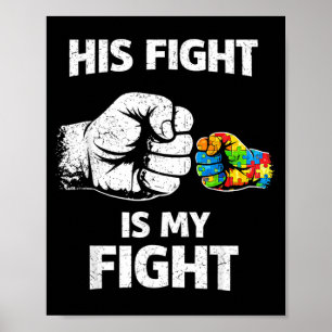 Poster Son Combat est Mon Combat Autisme Papa Soutien Sen
