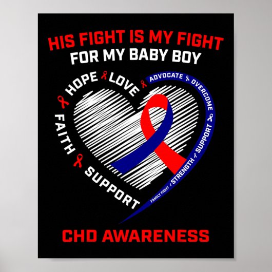 Poster Son Combat Est Mon Combat Bébé Garçon Sensibilisat (Devant)