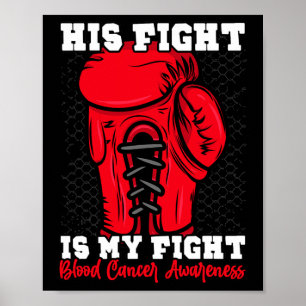 Poster Son combat est mon combat. Boxe Boxeur Cancer du s