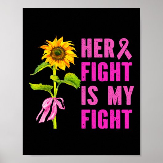 Poster Son combat est mon combat Conscience du cancer du  (Devant)