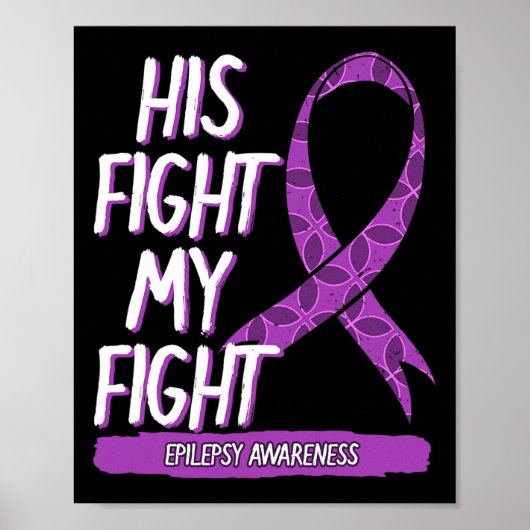 Poster Son Combat Est Mon Combat Epilepsie Seizure Purple (Devant)