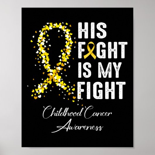 Poster Son combat est mon combat Gold Ribbon Cancer de l' (Devant)
