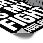 Poster Son combat est mon combat Grey Ribbon GBM Glioblas (Coin)