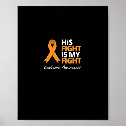 Poster Son Combat Est Mon Combat Leucémie Orange Ribbon L (Devant)