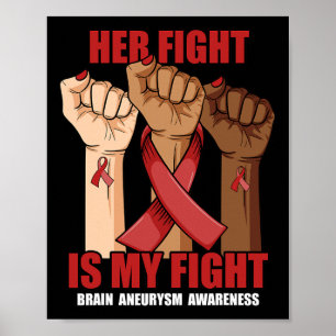 Poster Son Combat Est Mon Combat Mains Cerveau Aneurysme
