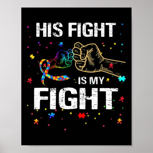 Poster Son combat est mon combat Sensibilisation à l'auti (Devant)