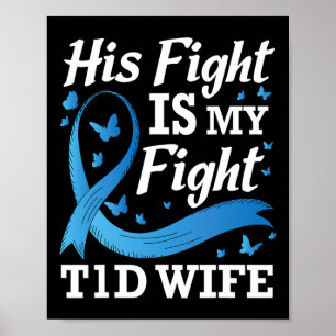 Poster Son combat est mon combat T1d Femme Sensibilisatio