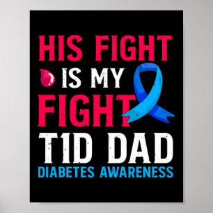 Poster Son combat est Mon combat T1D Papa Type 1 Diabète 