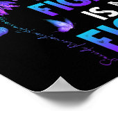 Poster Son combat est mon combat Turquoise et violet Ribb (Coin)