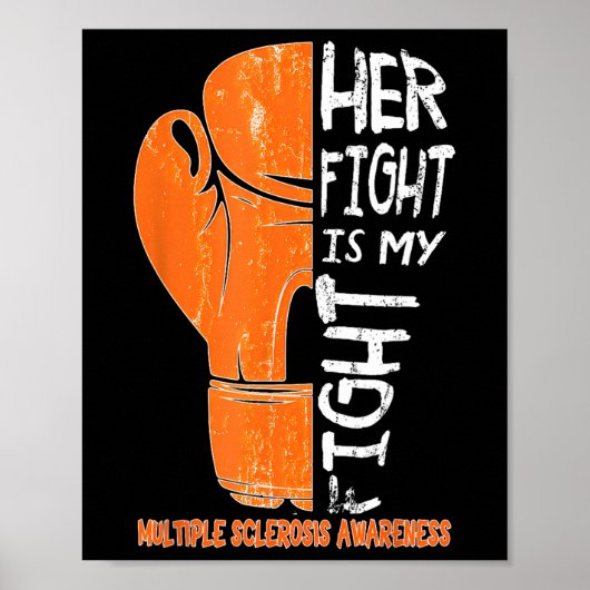 Poster Son combat est mon jeu de boxe de combat Glove Ms (Devant)