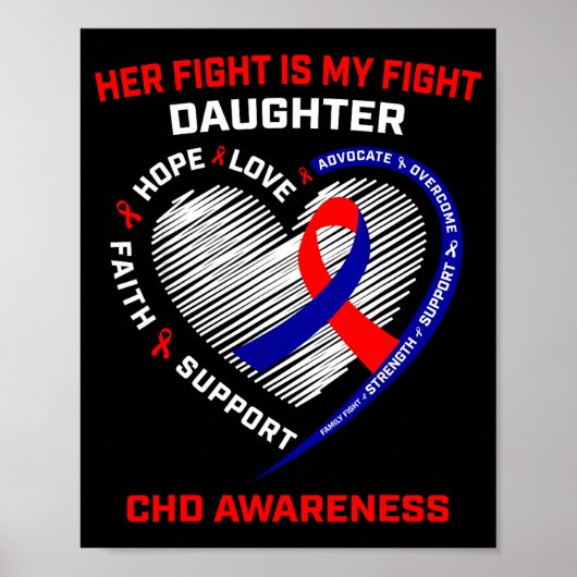 Poster Son Combat Fille Maladie Cardiaque Congénitale Sen (Devant)