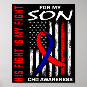 Poster Son Combat Fils Chd Sensibilisation Américaine Dra