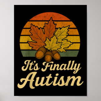 Poster Son enfin Autisme Automne Rétro Vintage