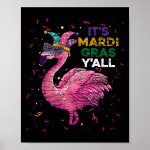 Poster Son Flamant rose Mardi Gras Yall