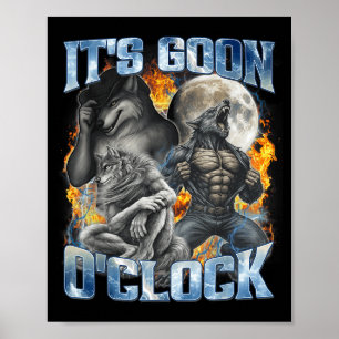 Poster Son fou il est l'heure Cool Drôle Alpha Loup Loup-