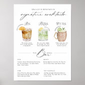 Poster Son Hers & Notre Aquarelle Signature Cocktail Menu (Devant)