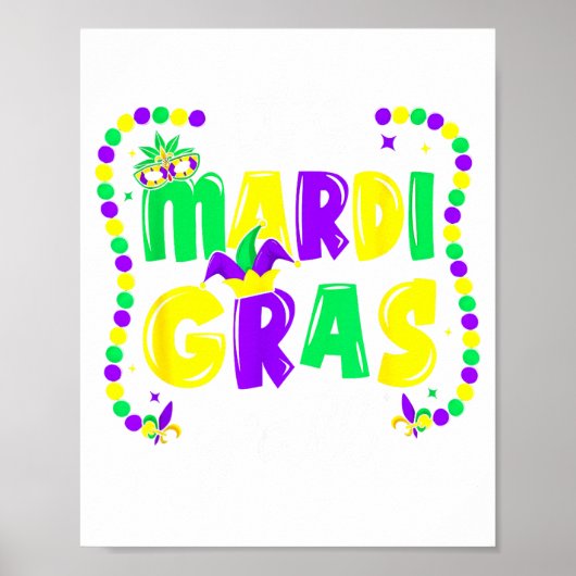 Poster Son illustration de fête de Mardi Gras à tous (Devant)
