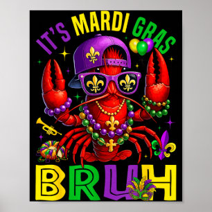 Poster Son Mardi Gras Bruh Écrevisses & Perles Mardi