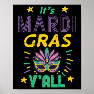 Poster Son Mardi Gras Yall Masque Gros Mardi Fat Femmes M