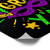 Poster Son Mardi Gras Yall perles Masque Jester Casquette (Coin)