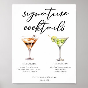 Poster Son Martini Signature Mariage Cocktails Menu