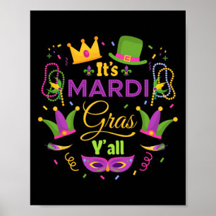 Poster Son Masque Mardi Gras Yall Mardi Gras Party