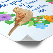 Poster Son oeil sur l'art du mur du moineau (Coin)