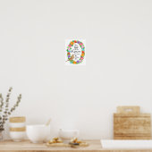 Poster Son oeil sur l'art du mur du moineau (Cuisine)