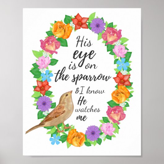 Poster Son oeil sur l'art du mur du moineau (Devant)