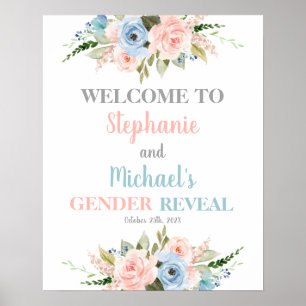 Poster Son ou elle Genre révèle le signe de bienvenue