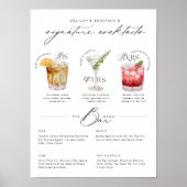 Poster Son Ours & Ses Aquarelle Signature Cocktail Menu (Devant)