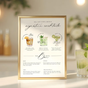 Poster Son Ours & Ses Aquarelle Signature Cocktail Menu