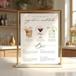 Poster Son Ours & Ses Aquarelle Signature Cocktail Menu