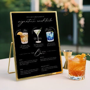Poster Son Ours & Ses Aquarelle Signature Cocktail Menu