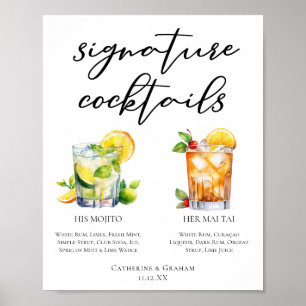 Poster Son Rhum Signature Cocktails Menu Mariage