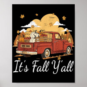 Poster Son Yall Vintage Fermier Camion Citrouille Automne