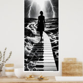 Poster Sonate de tempête sur l'affiche monochrome de la m (Cuisine)
