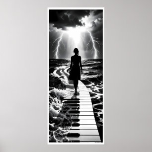 Poster Sonate de tempête sur l'affiche monochrome de la m