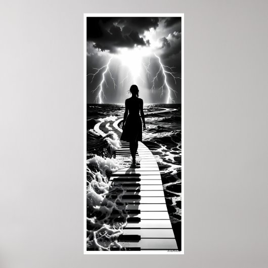 Poster Sonate de tempête sur l'affiche monochrome de la m (Devant)