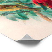 Poster Songbirds colorés et Feuilles verts (Coin)