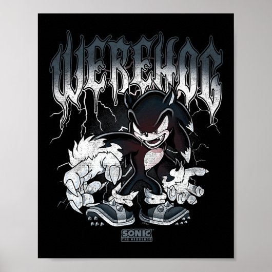 Poster Sonic The Hedgehog Halloween Werehog Distressed St (Devant)
