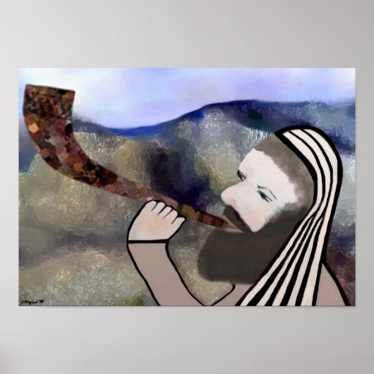 Poster Sonner l'impression Shofar (Devant)