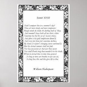 Poster Sonnet # 18 par William Shakespeare