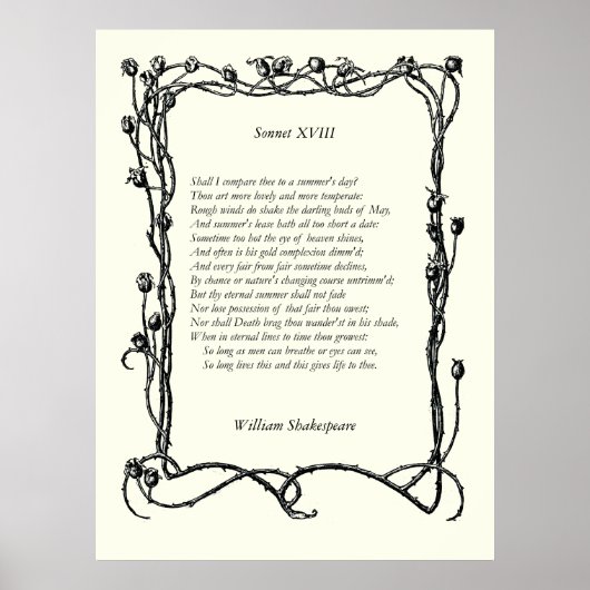 Poster Sonnet # 18 par William Shakespeare (Devant)