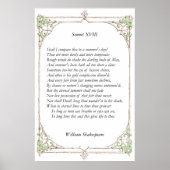 Poster Sonnet # 18 par William Shakespeare (Devant)