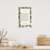 Poster Sonnet # 18 par William Shakespeare (Cuisine)