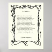 Poster Sonnet # 18 par William Shakespeare (Devant)