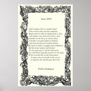 Poster Sonnet # 18 par William Shakespeare
