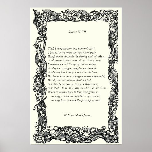 Poster Sonnet # 18 par William Shakespeare (Devant)